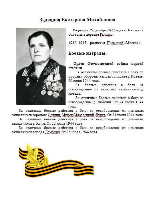 Зеленова Екатерина Михайловна.
