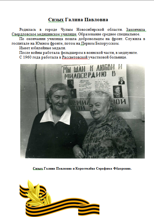 Сизых Галина Павловна.