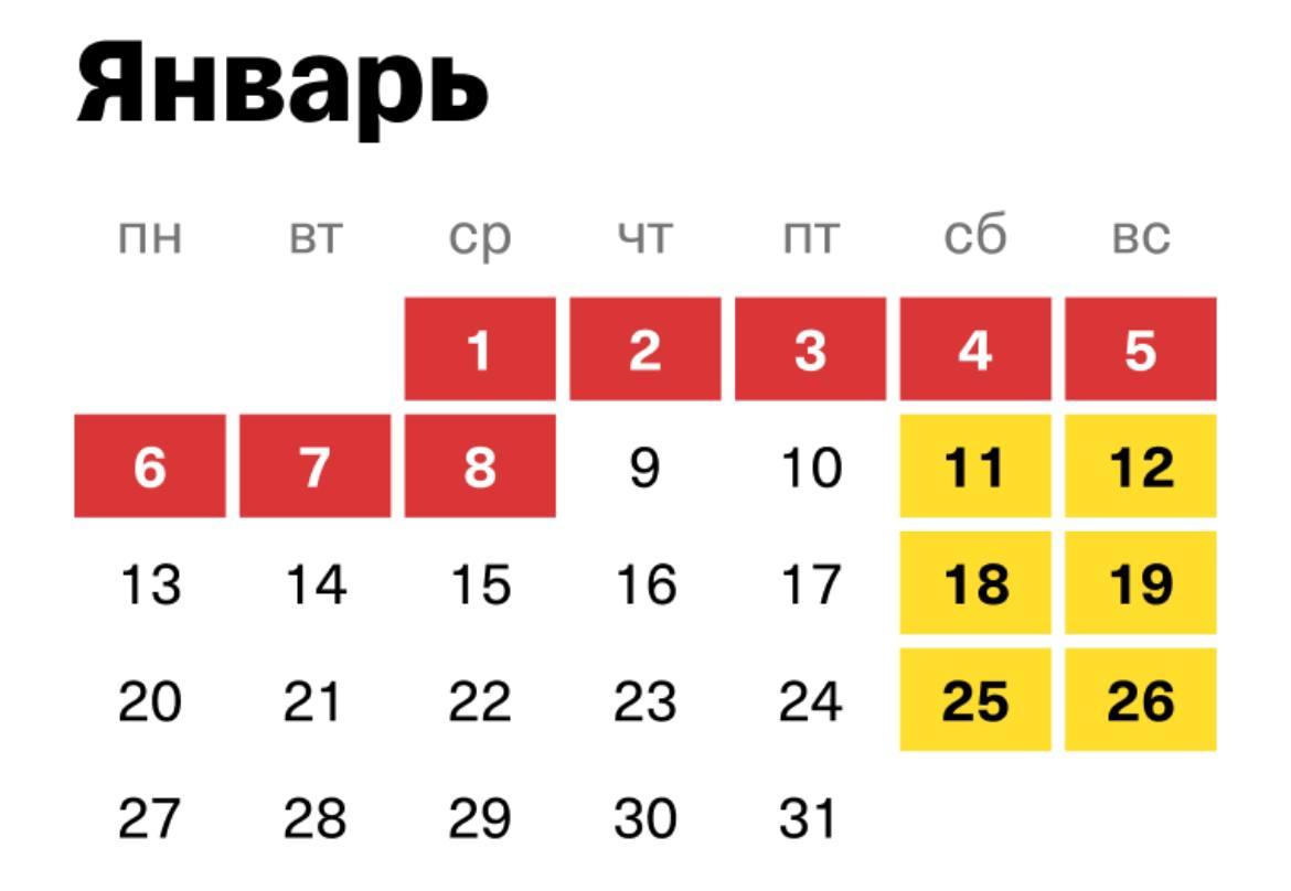 Самая короткая рабочая неделя в 2025 году.