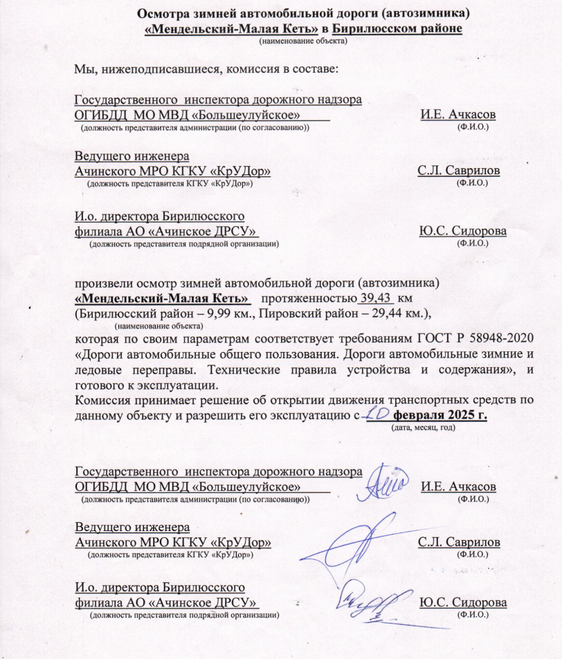 Зимник на Малую Кеть открыт.