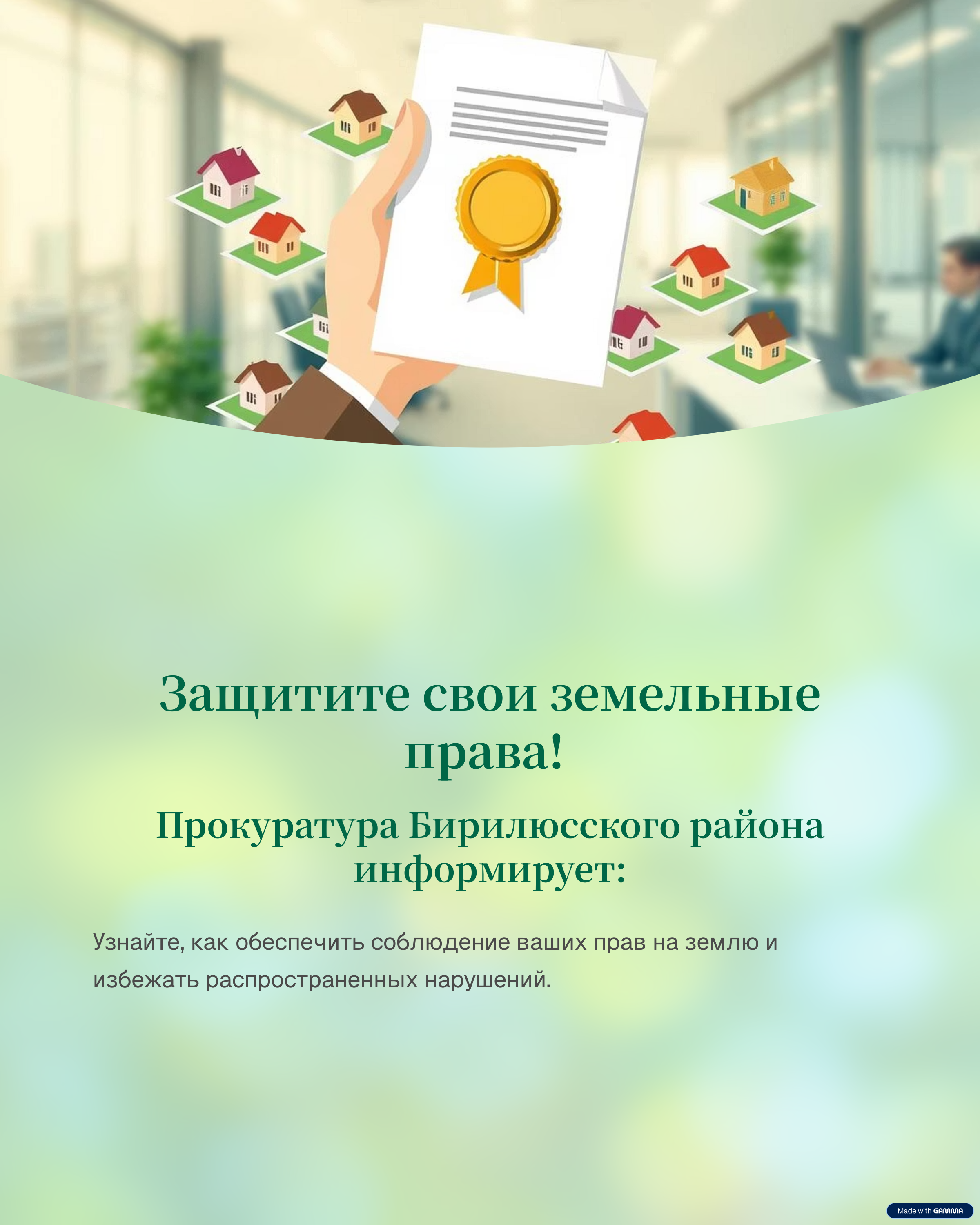 Соблюдение земельных прав граждан.