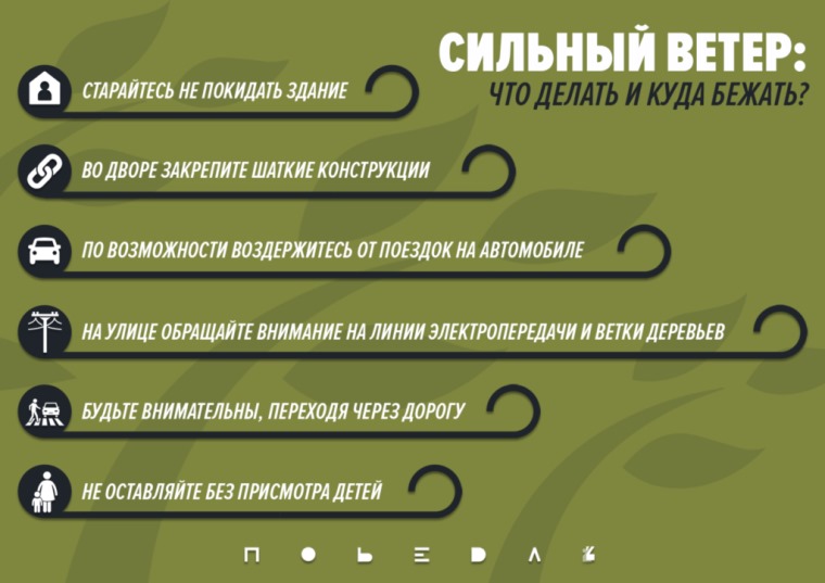 Сильный ветер.